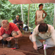 Archaeologists working at the Pulau Ay site.